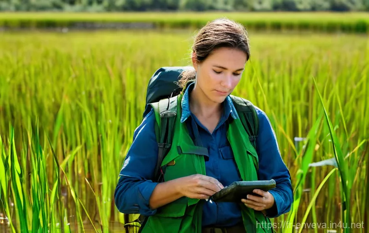 환경영향평가사 자격증의 활용 사례 - **Prompt 1: Field Assessment in a French Wetland**
"A highly detailed, realistic photograph of a...