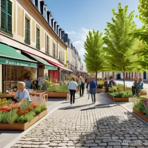 Home 16 환경영향평가와 환경교육 - **"A vibrant, picturesque scene in a quaint French town square, showcasing the successful integratio...